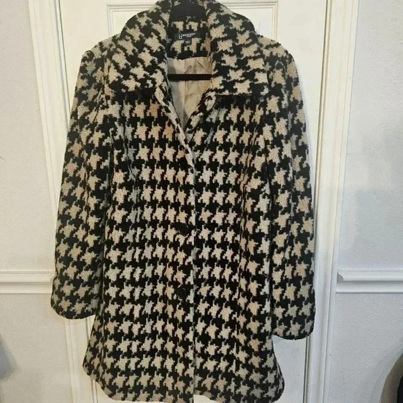 Women's Bost Design Coat Size Large Houndstooth - Picture 1 of 4